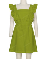Sleeveless Side Frill Overalls Dress
