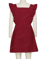 Sleeveless Side Frill Overalls Dress