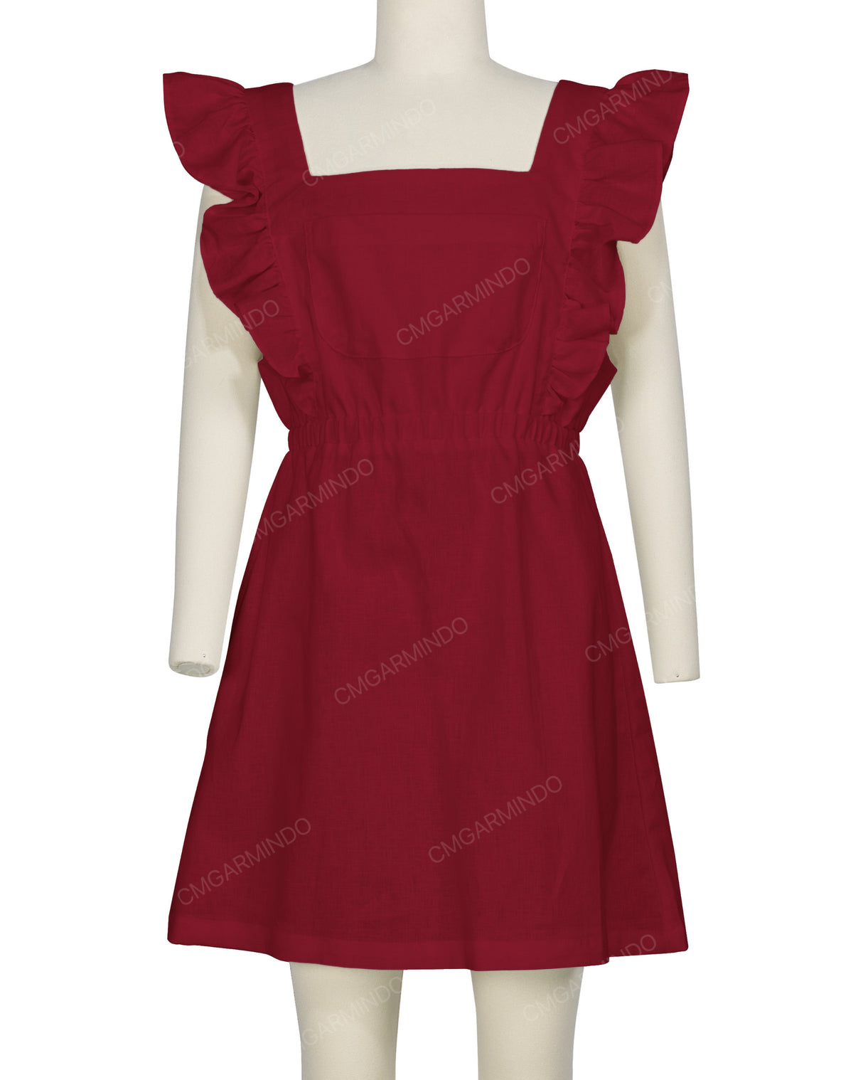 Sleeveless Side Frill Overalls Dress