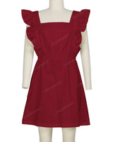 Sleeveless Side Frill Overalls Dress
