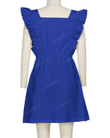 Sleeveless Side Frill Overalls Dress