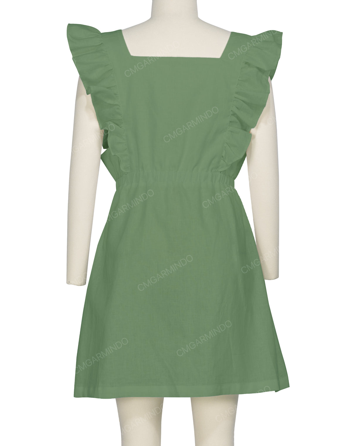 Sleeveless Side Frill Overalls Dress