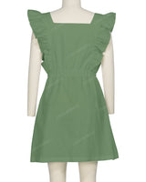 Sleeveless Side Frill Overalls Dress