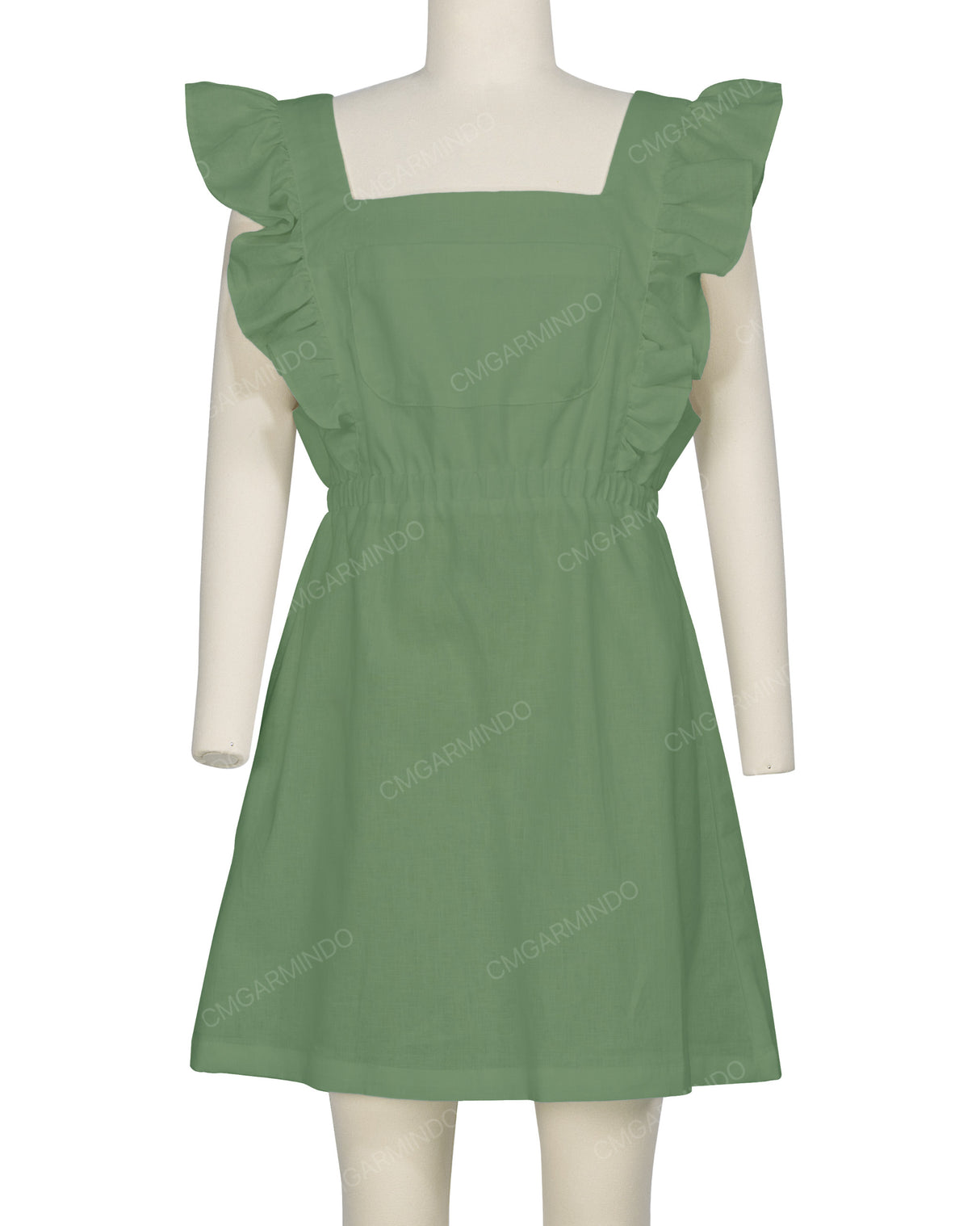 Sleeveless Side Frill Overalls Dress