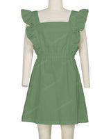 Sleeveless Side Frill Overalls Dress