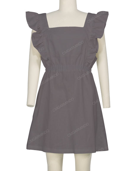 Sleeveless Side Frill Overalls Dress