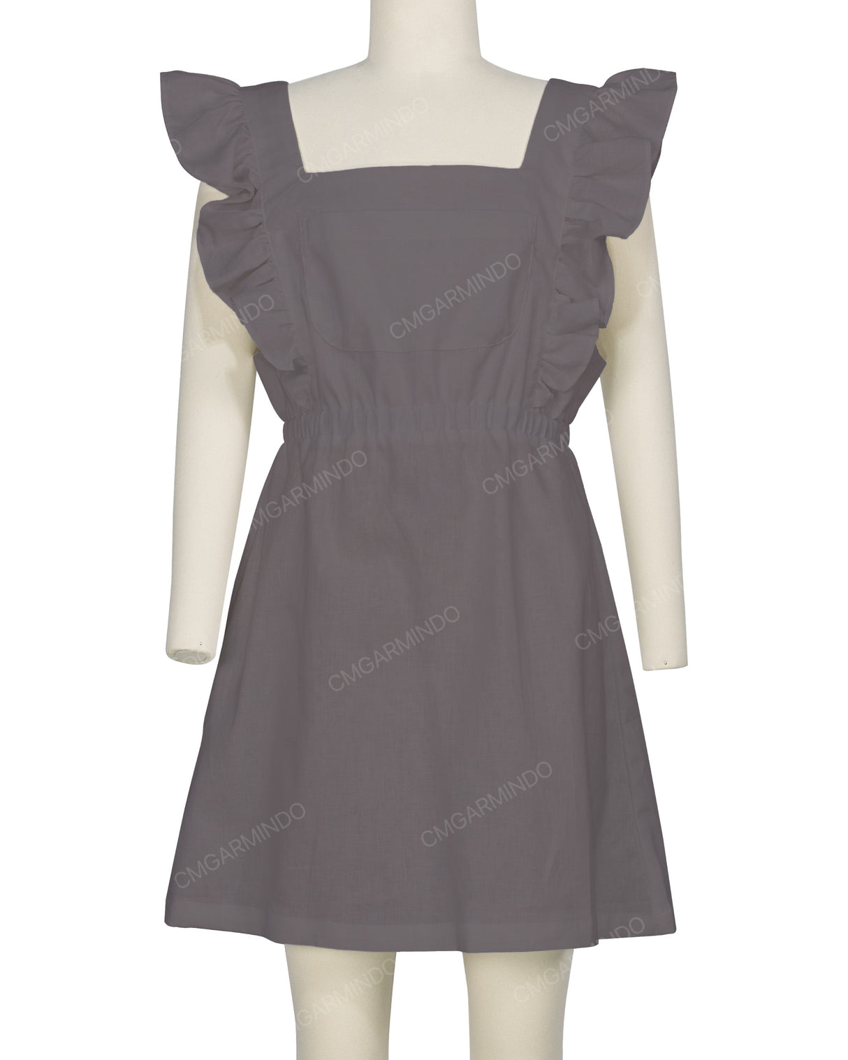 Sleeveless Side Frill Overalls Dress