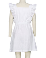 Sleeveless Side Frill Overalls Dress