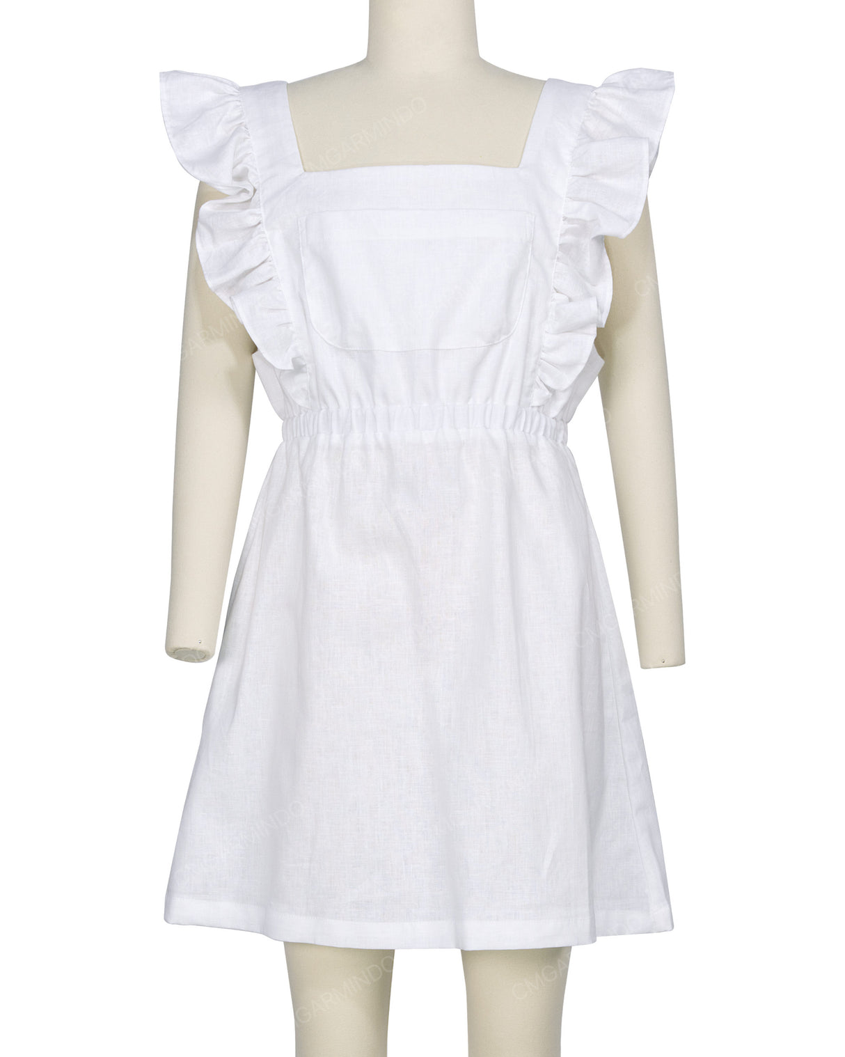 Sleeveless Side Frill Overalls Dress