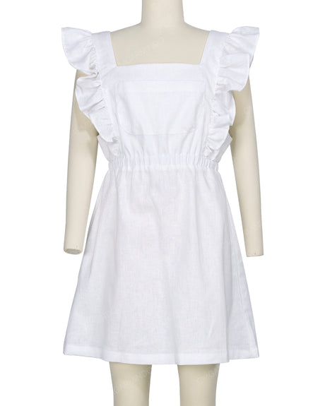 Sleeveless Side Frill Overalls Dress