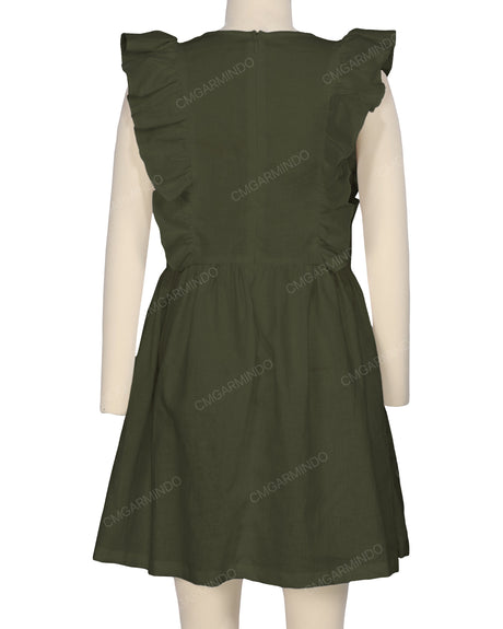 Sleeveless Side Frill Dress