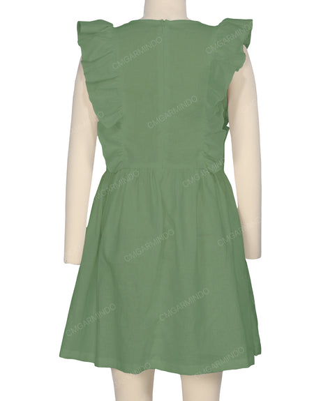 Sleeveless Side Frill Dress