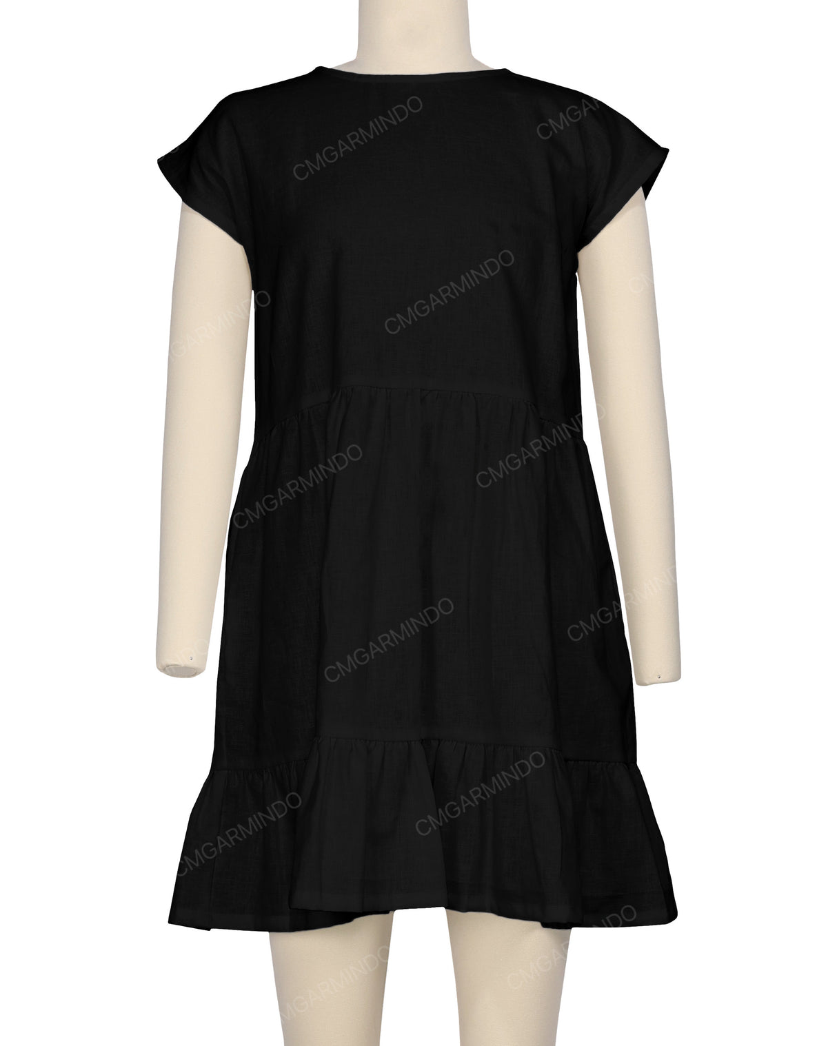 Cap Sleeve Ruffle Dress