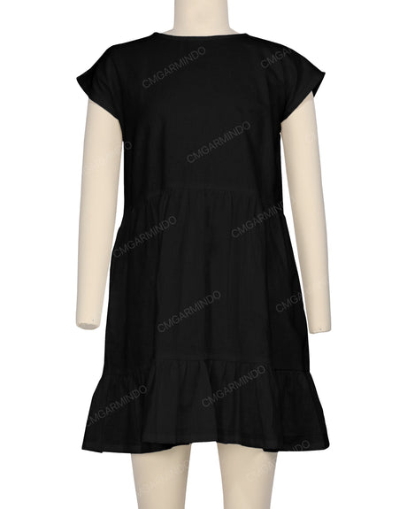 Cap Sleeve Ruffle Dress