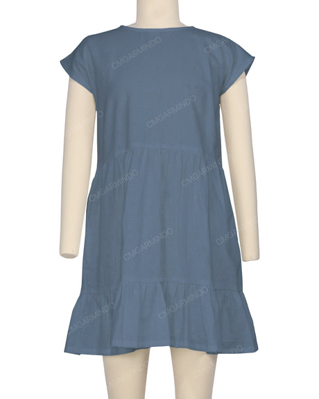 Cap Sleeve Ruffle Dress