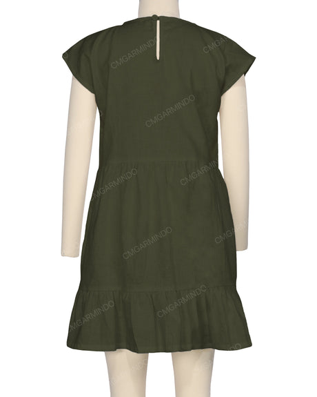 Cap Sleeve Ruffle Dress