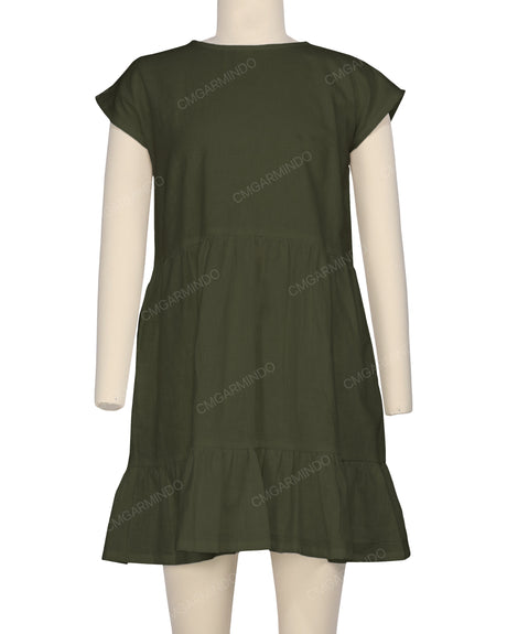 Cap Sleeve Ruffle Dress
