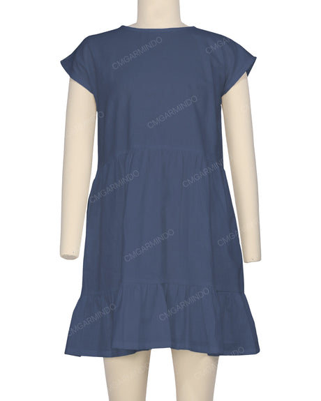 Cap Sleeve Ruffle Dress