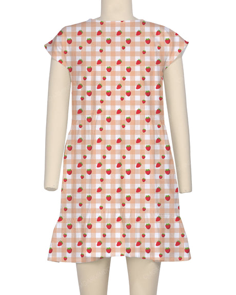 Cap Sleeve Ruffle Dress