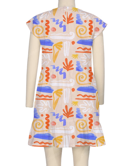 Cap Sleeve Ruffle Dress