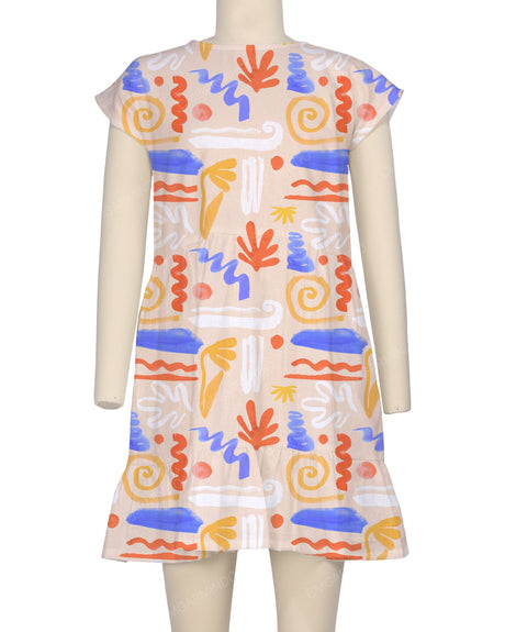 Cap Sleeve Ruffle Dress
