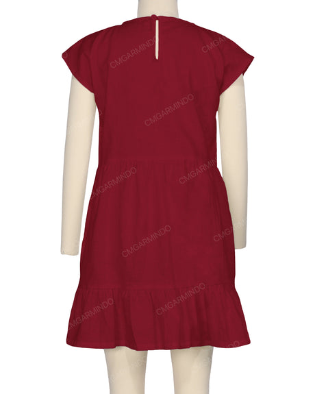 Cap Sleeve Ruffle Dress