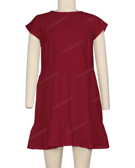 Cap Sleeve Ruffle Dress
