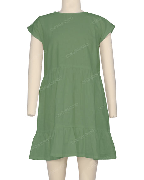 Cap Sleeve Ruffle Dress