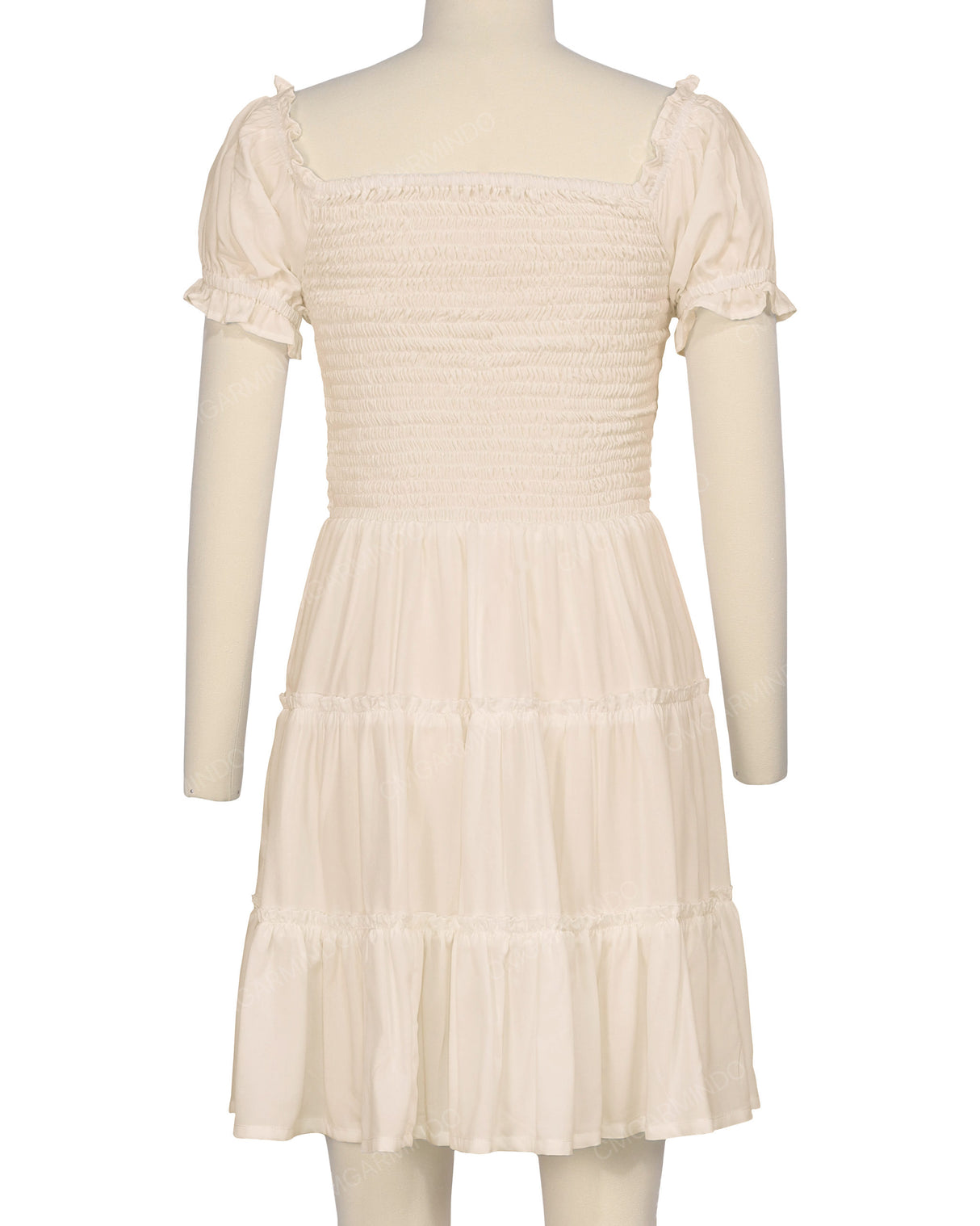 Puff Sleeve Shirred Dress