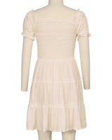 Puff Sleeve Shirred Dress