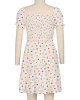 Puff Sleeve Shirred Dress