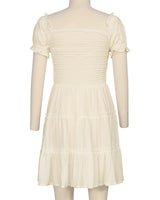 Puff Sleeve Shirred Dress