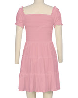 Puff Sleeve Shirred Dress
