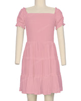 Puff Sleeve Shirred Dress