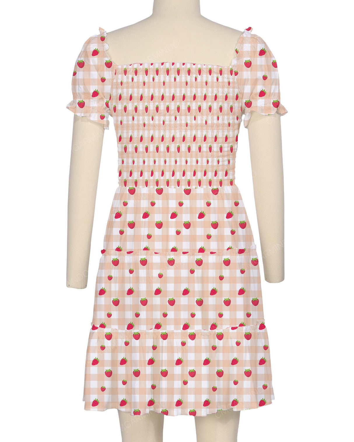 Puff Sleeve Shirred Dress