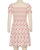 Puff Sleeve Shirred Dress