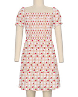 Puff Sleeve Shirred Dress