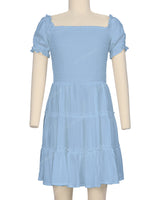 Puff Sleeve Shirred Dress