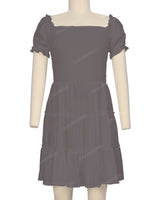 Puff Sleeve Shirred Dress