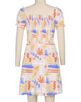 Puff Sleeve Shirred Dress