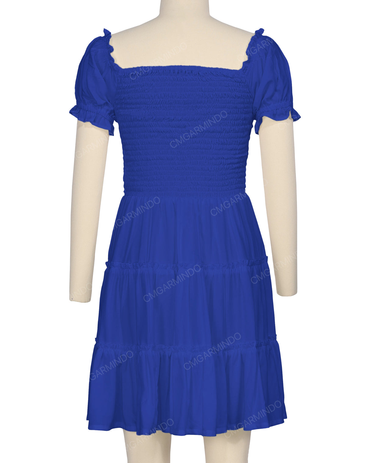 Puff Sleeve Shirred Dress