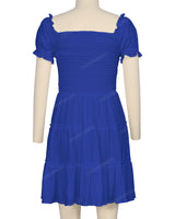Puff Sleeve Shirred Dress