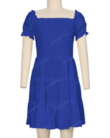 Puff Sleeve Shirred Dress