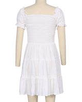 Puff Sleeve Shirred Dress
