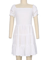 Puff Sleeve Shirred Dress
