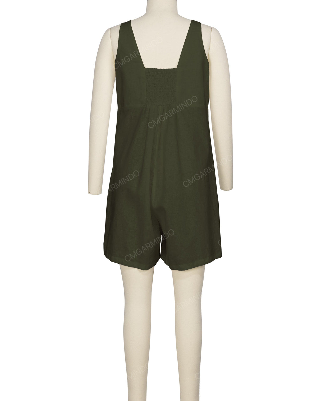 Wrap Front Shirred Back Romper