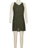 Wrap Front Shirred Back Romper