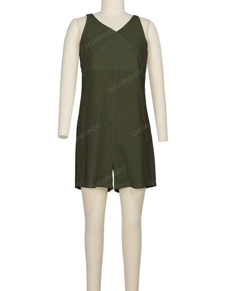 Wrap Front Shirred Back Romper