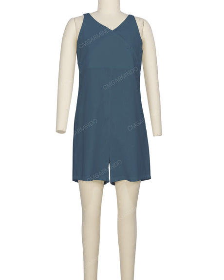Wrap Front Shirred Back Romper