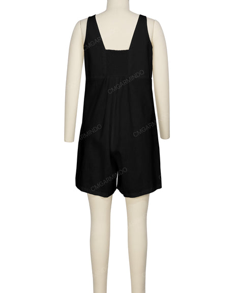 Wrap Front Shirred Back Romper